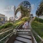 Families enjoying free outdoor attractions and scenic spots across Dubai.