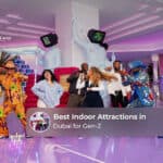 Young travellers enjoying modern indoor entertainment and immersive attractions in Dubai.