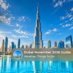 Travellers enjoying Dubai attractions and outdoor experiences during the pleasant November weather.