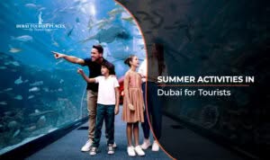 Summer Activities in Dubai for Tourists featuring indoor attractions, water parks, and exciting experiences