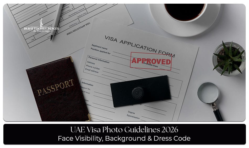 UAE Visa Photo Guidelines with photo size, white background rules, image format, and visa photo requirements